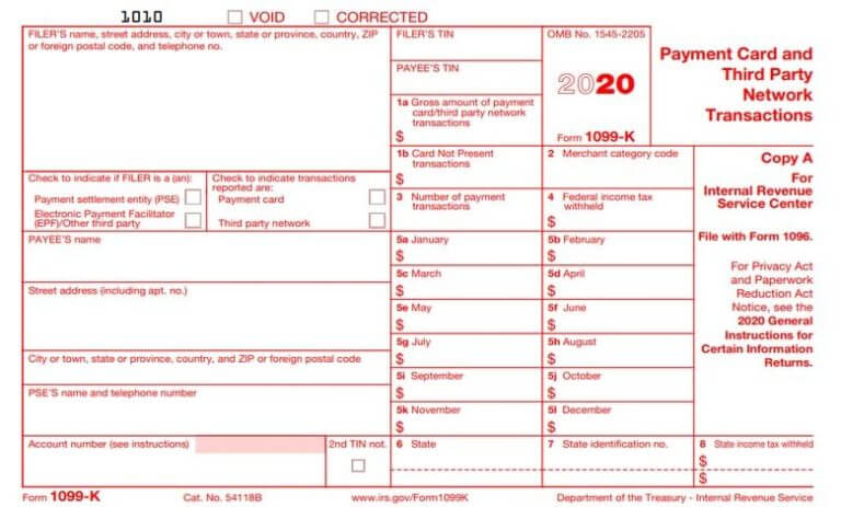 1099-K Tax Form 2024 - 2025