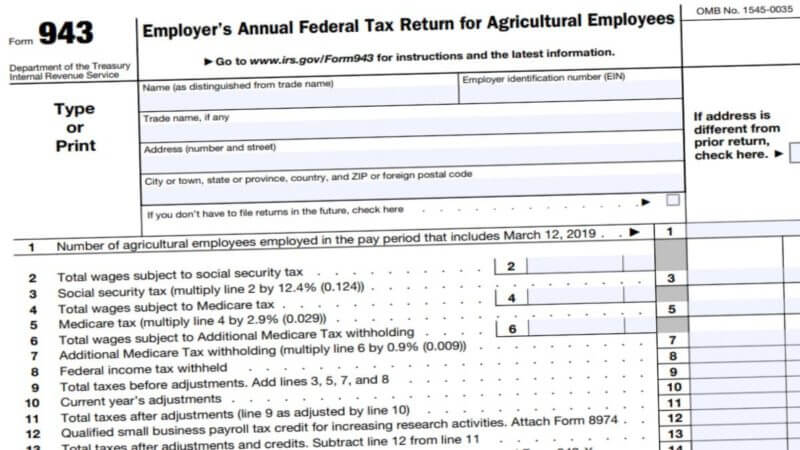 943 Form 2021 - IRS Forms - Zrivo