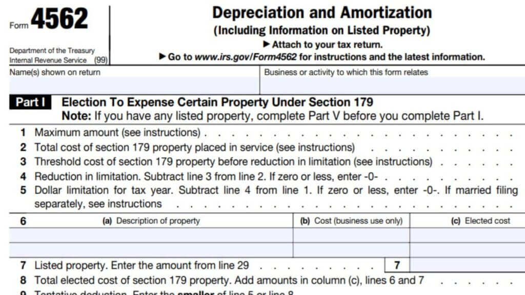 4562 Form 2024 - 2025