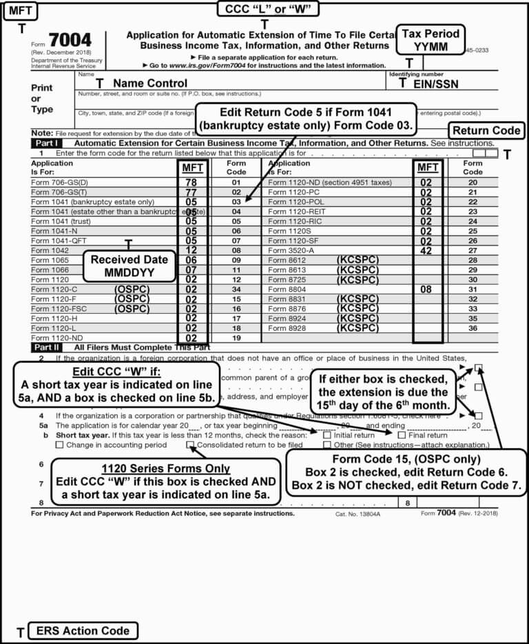 7004 Form 2024 IRS Forms Zrivo