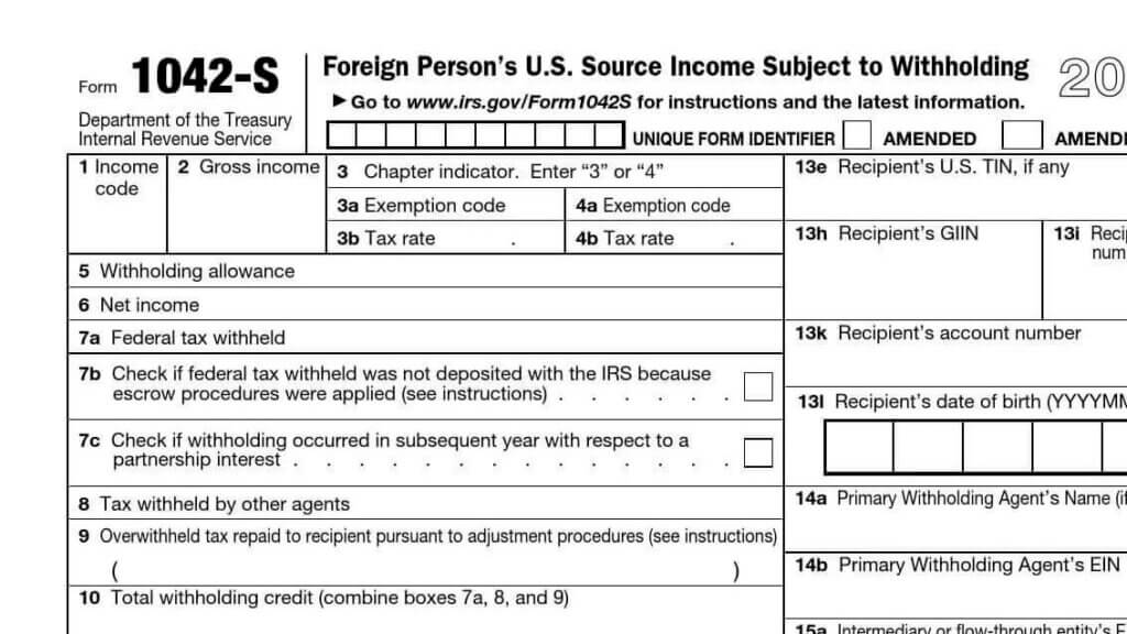 1042 Form 2024 IRS Forms Zrivo