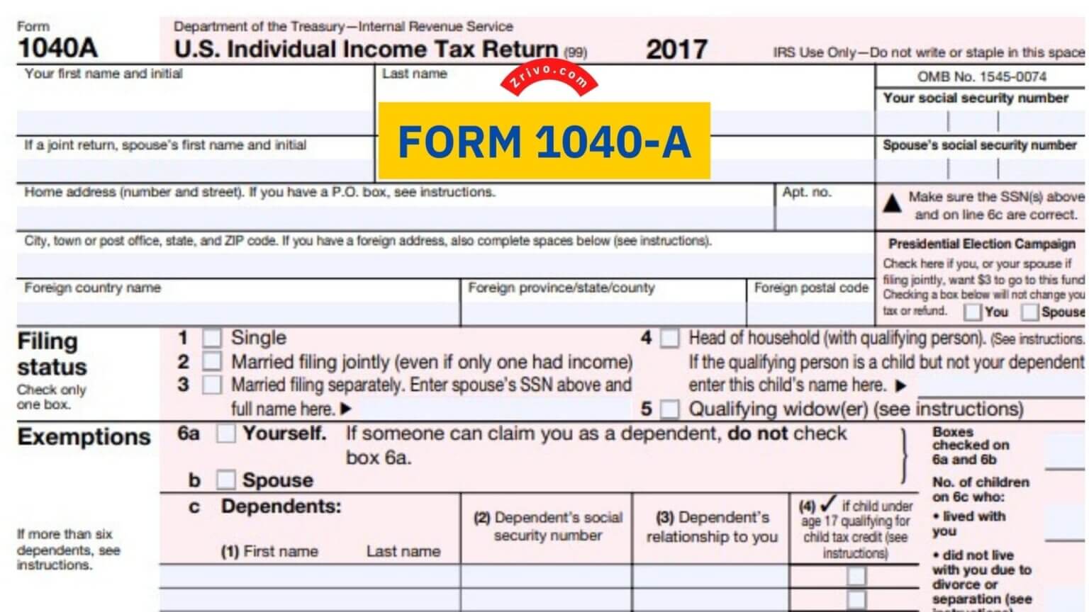 Form 1040A 2024 2025