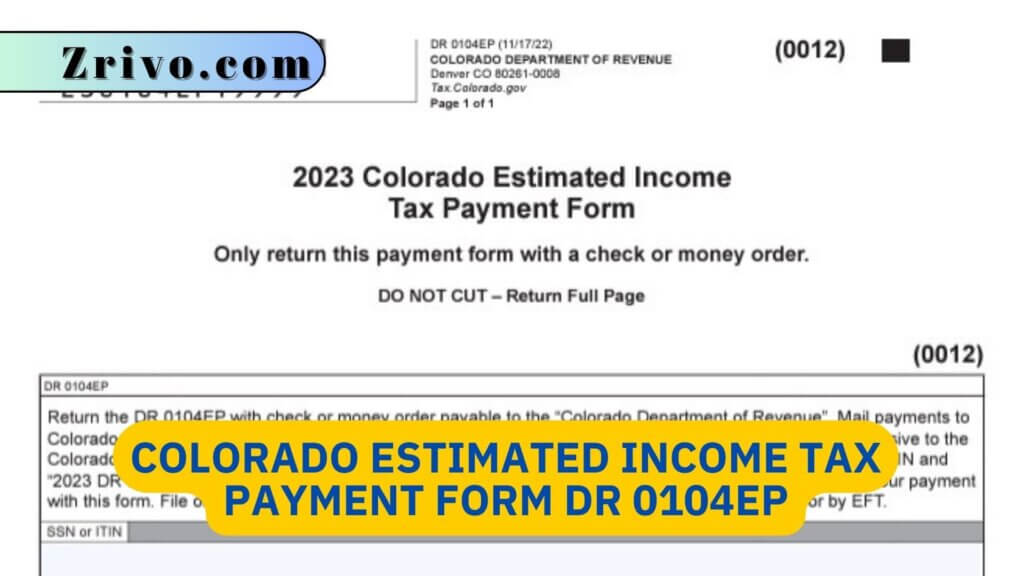 Colorado Estimated Tax Payment Form DR 0104EP